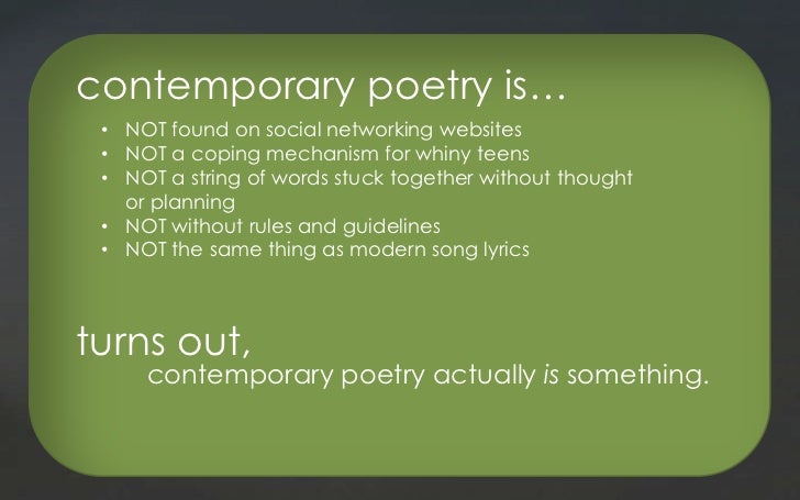 Contemporary Poetry